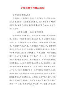 全市巡察工作情况总结