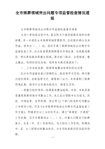 全市殡葬领域突出问题专项监督检查情况通报