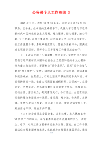 公务员个人工作总结 3