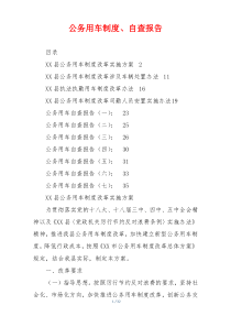 公务用车制度、自查报告