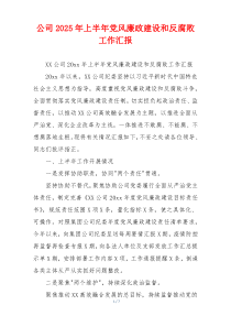 公司2026年上半年党风廉政建设和反腐败工作汇报