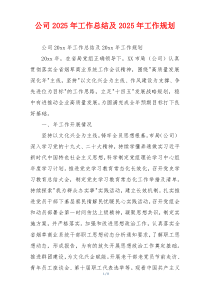 公司2026年工作总结及2026年工作规划