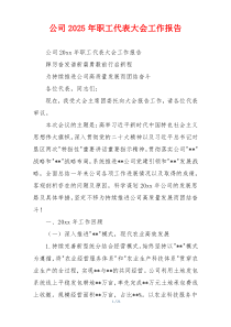 公司2026年职工代表大会工作报告