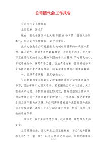 公司团代会工作报告