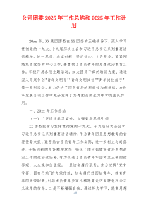 公司团委2026年工作总结和2026年工作计划