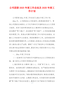 公司团委2026年度工作总结及2026年度工作计划