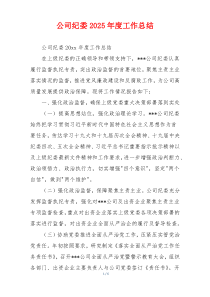 公司纪委2026年度工作总结