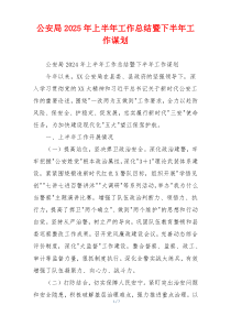 公安局2026年上半年工作总结暨下半年工作谋划