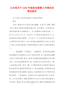 公安局关于2026年度政治督察工作情况的情况报告