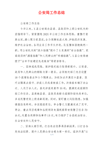 公安局工作总结