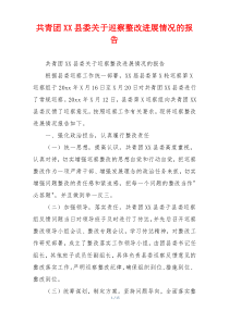 共青团XX县委关于巡察整改进展情况的报告