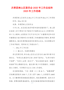 共青团南山区委员会2026年工作总结和2026年工作思路