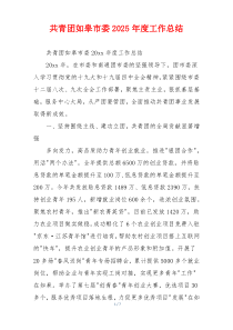 共青团如皋市委2026年度工作总结