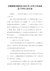 共青团某市委员会2026年上半年工作总结及下半年工作计划