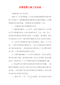 共青团青工部工作总结