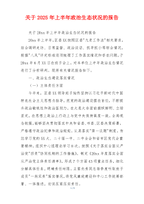 关于2026年上半年政治生态状况的报告