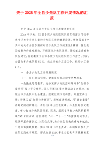 关于2026年全县少先队工作开展情况的汇报