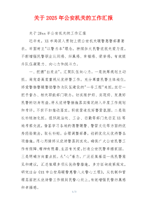 关于2026年公安机关的工作汇报