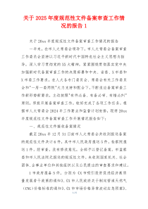 关于2026年度规范性文件备案审查工作情况的报告1