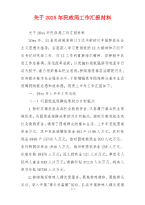 关于2026年民政局工作汇报材料