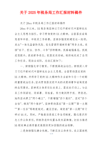 关于2026年税务局工作汇报材料稿件