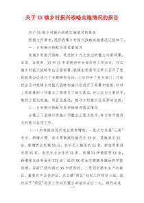 关于XX镇乡村振兴战略实施情况的报告