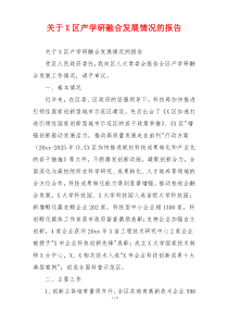 关于X区产学研融合发展情况的报告