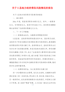 关于X县地方政府债务风险情况的报告