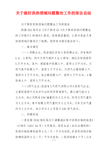 关于做好供热领域问题整治工作的报告总结