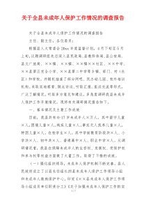 关于全县未成年人保护工作情况的调查报告