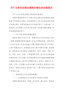关于公务员法律法规执行情况的自查报告