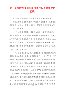 关于坚决防范和纠治新形象工程进展情况的汇报.