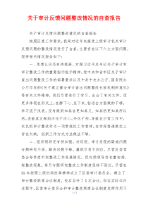 关于审计反馈问题整改情况的自查报告