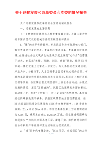 关于巡察发展和改革委员会党委的情况报告