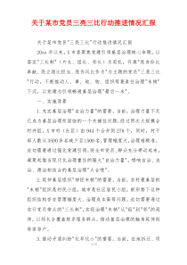 关于某市党员三亮三比行动推进情况汇报
