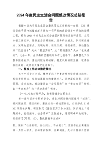 202x年度民主生活会问题整改落实情况报告汇编（4篇）
