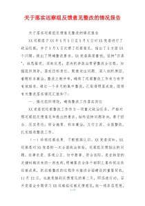 关于落实巡察组反馈意见整改的情况报告
